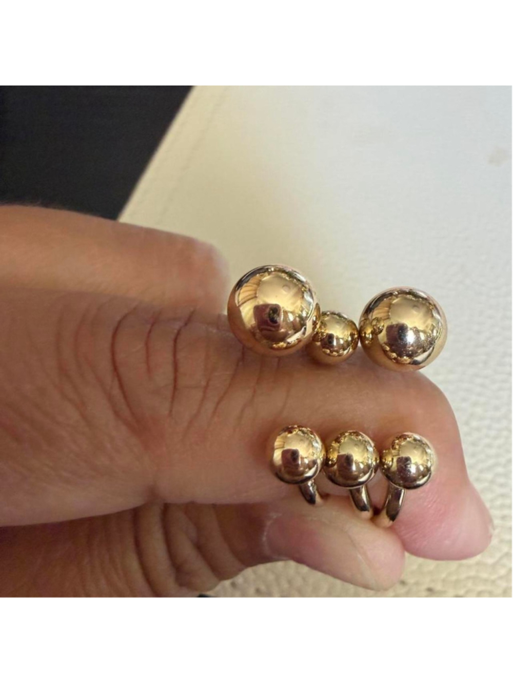 Set of 3 gold tone rings, size 8